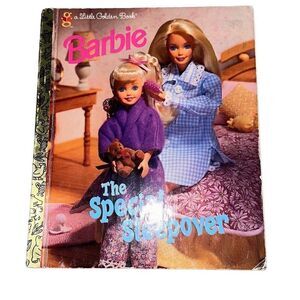 Vintage 1997 A Little Golden Book Barbie The Special Sleepover Mattel Hard Cover